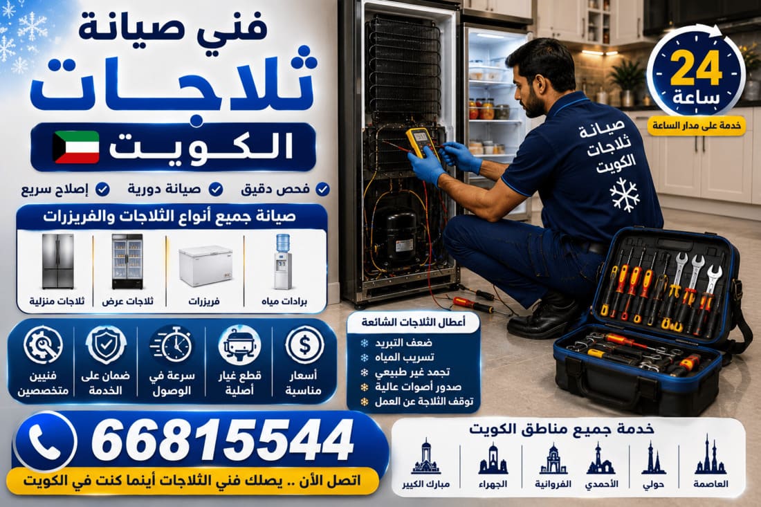 فني تصليح ثلاجات جابر الأحمد - فحص ثلاجة جديدة تحت الضمان في منزل مخطط